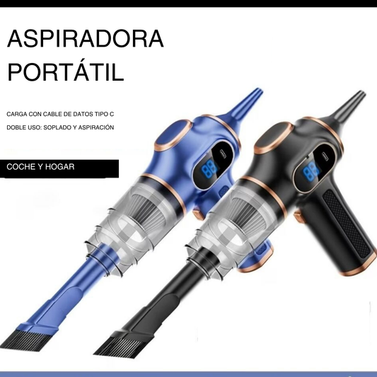 Aspirador Portátil 2 en 1 Sin Cables — Aspira y Sopla, Carga USB-C
