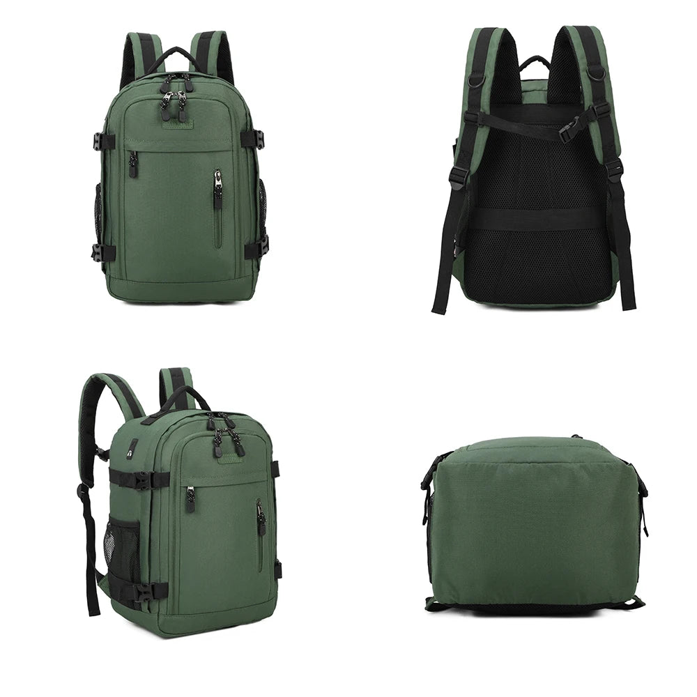 Mochila de cabina EBAVIO vista frontal, trasera y lateral