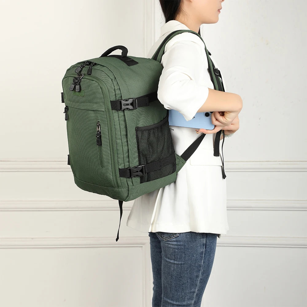 Mochila de cabina EBAVIO puesta, vista lateral